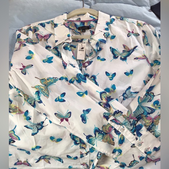 NWT Talbots Button Front Shirt, Size Large - Picture 3 of 4
